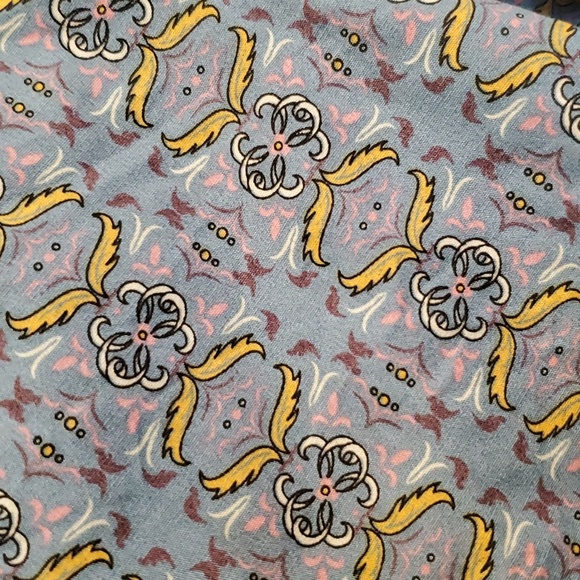 Ken Ltd LG Cotton Patterned Blue & Yellow Button Up Short Sleeve Summer Shirt - Picture 4 of 8